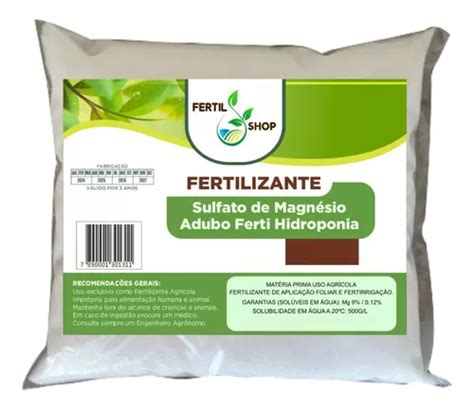 Adubo Fertilizante Sulfato De Magnésio 5kg Heptahidratado