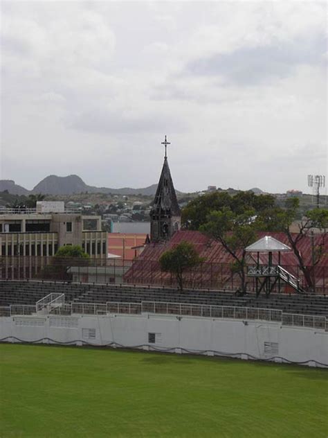 The view of St John's cathedral from the Antigua Recreation Ground ...