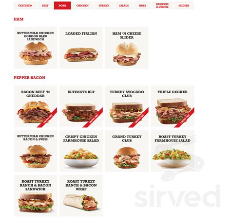 Arby's Food Menu