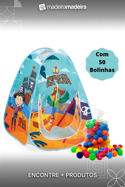 Toca Barraca Infantil Dobrável Pop Up 50 Bolinhas Pirata da Ilha