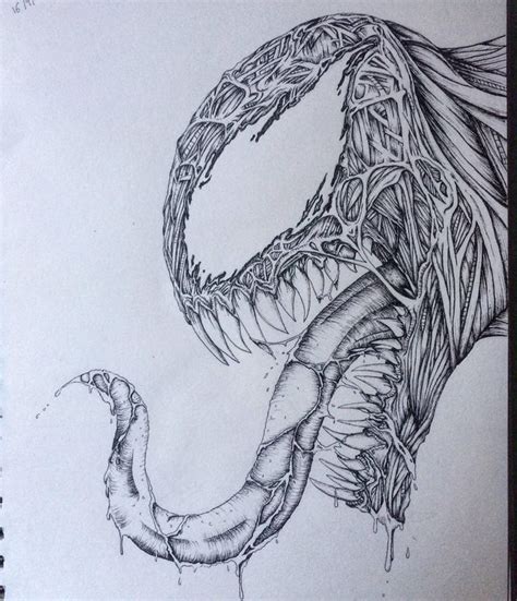 Venom Drawing Fine Liner Marvel Comic Inspiration Venom By