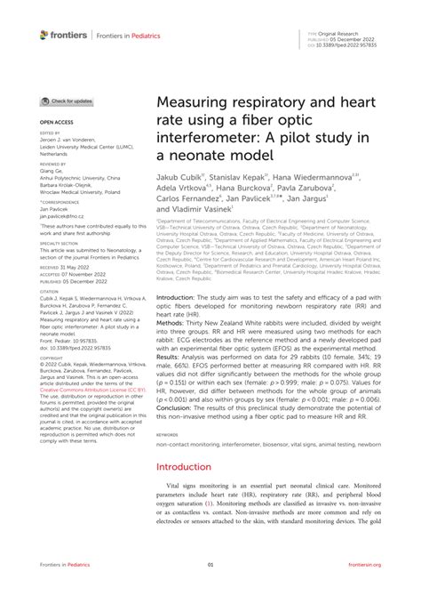 Pdf Measuring Respiratory And Heart Rate Using A Fiber Optic