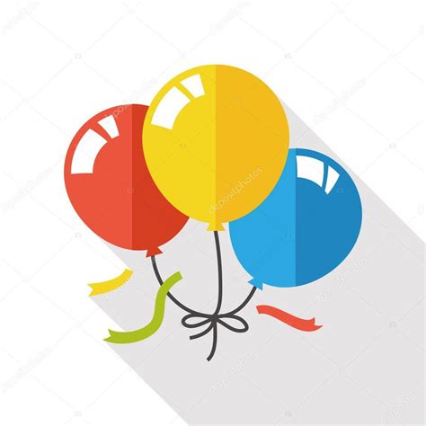 Party Balloon Flat Icon Stock Vector Image By Yitewang