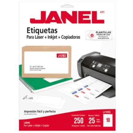 Expercom mx Etiquetas adhesivas janel láser j 5163 51x102mm c 1000