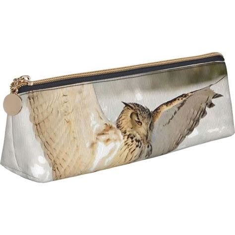 Trousse Crayons Imprim E Hibou Volant Avec Fermeture Clair