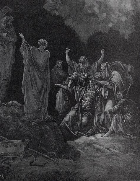 Bid Now Gustave Dore Religious 1800s Woodcut Saul And Witch Of Endor