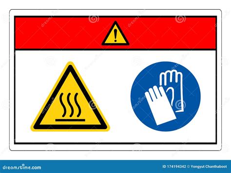Danger Hot Oven Wear Protective Gloves Symbol Sign Vector Illustration Isolate On White