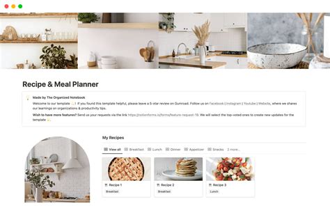 Recipe Meal Planner Notion Template