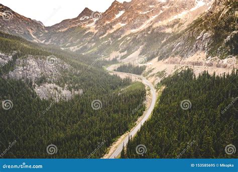 High Viewpoint Of The North Cascades Scenic Byway In Washington State