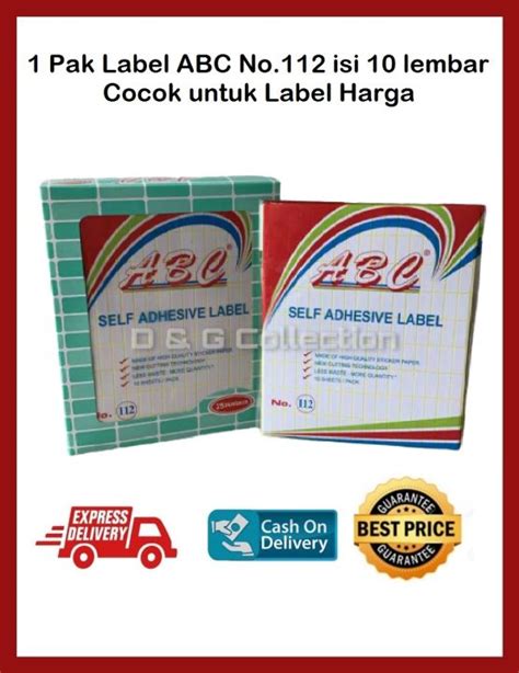 LABEL ABC NO 112 STIKER LABEL NO 112 LABEL HARGA SELF ADHESIVE 1