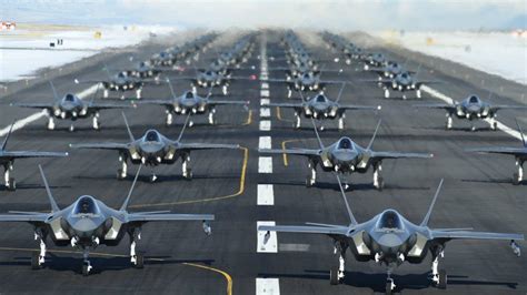 52 Stealth Fighter Jets Elephant Walk In Show Of Force Amid Threats Of ...