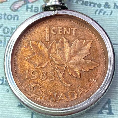 Canada Maple Leaf Penny Coin Pendant Necklace Etsy