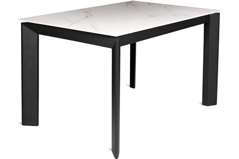 Купить Стол обеденный LAMBER BLMR 120(+50)x80 черный металл/керамика ...
