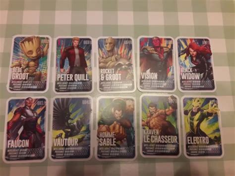 10 CARTES MARVEL Leclerc 2022 PARS EN MISSION 52 53 54 59 60 61 64 65