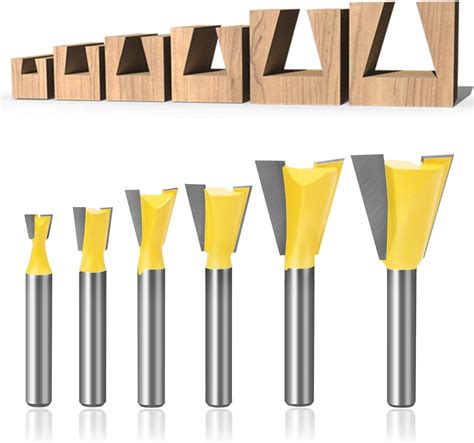 Meihejia Inch Shank Dovetail Router Bit Set Sizes Amazon