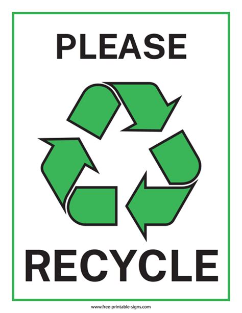 Printable Please Recycle Sign – Free Printable Signs