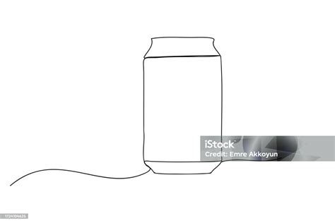 Continuous Line Drawing Of Soda Can Stock Illustration Download Image