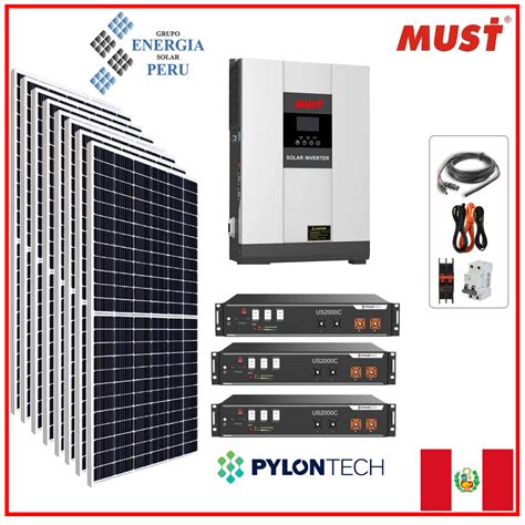 Kit Solar Fotovoltaico 18 kWh día con baterías de Litio 7 2 kWh 48V