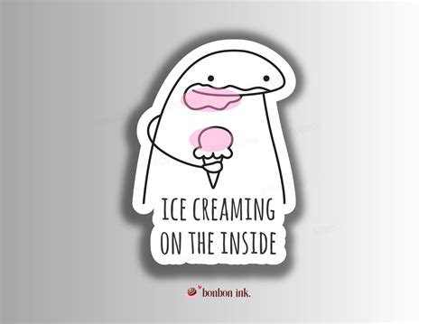 Ice Creaming On The Inside Sticker Flork Meme Sticker Bonbon Dark