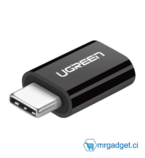 Ugreen Us157 30391 Adaptateur Usb C Vers Micro Usb Noir 10133