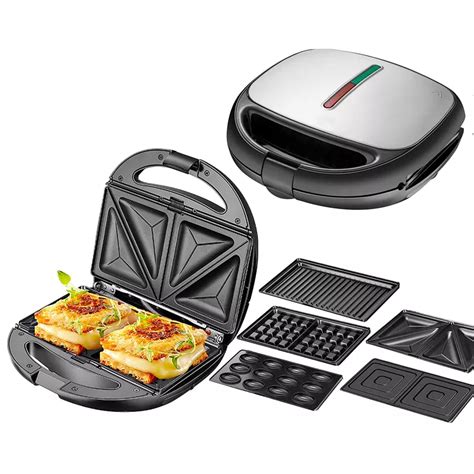 7 6 4 3 In 1 Electric Non Stick Detachable Grill Griller 2 Slices Snack