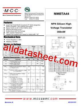 MMBTA44 Datasheet PDF Micro Commercial Components