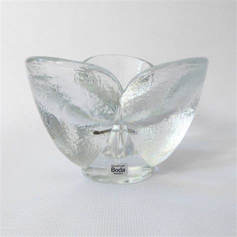 Vintage Boda Tulip Crystal Glass Candle Holdervotive 1970s Made In Sweden Rolf Sinnemark