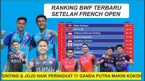 Ranking Bwf Terbaru Setelah All England Ginting Jonathan