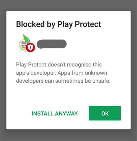 Android Installation App Blocked By Play Protect Stack Overflow