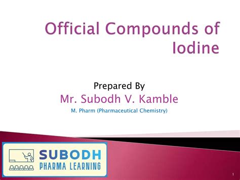 Official Compounds of Iodine by Subodh Pharma Learning | PPT