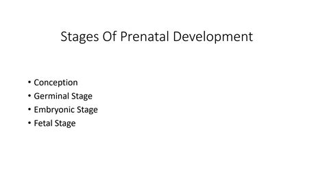 SOLUTION: Stages of prenatal development - Studypool