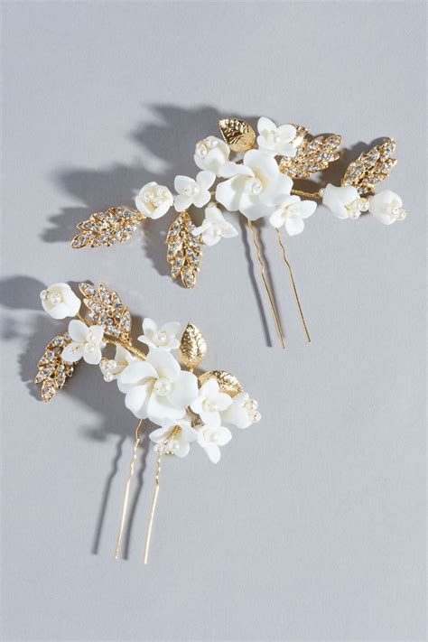 Ivory Floral Hair Pins Vowd Weddings