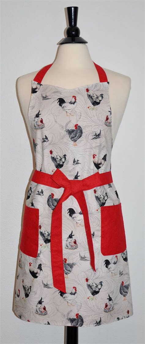 Chicken Rooster Apron Reversible Apron Unique Apron Etsy Unique Aprons Apron Unique