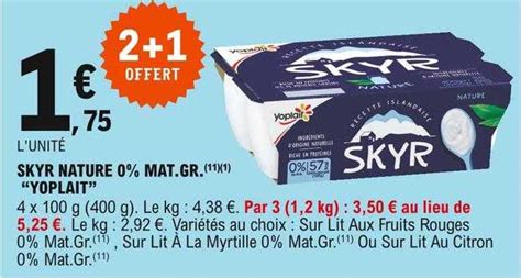 Promo Skyr Nature Mat Gr Yoplait Chez E Leclerc Icatalogue Fr