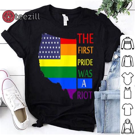 The First Pride Was A Riot Parade Gay Usa Flag Shirt