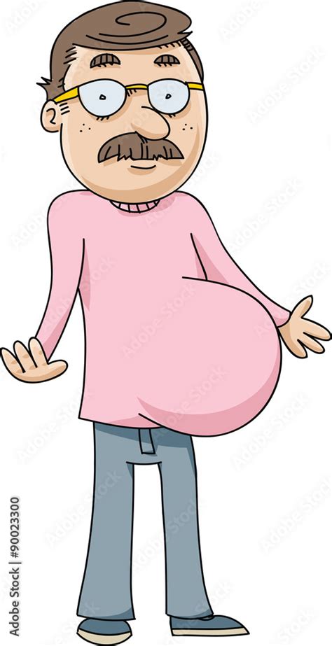 A cartoon of a pregnant man ready to give birth to his baby. Stock Vector | Adobe Stock