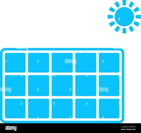 Solarmodul Symbol Flach Blaues Piktogramm Auf Wei Em Hintergrund