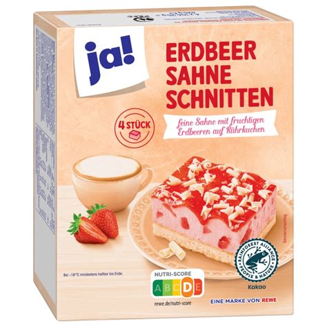 Ja Erdbeer Sahne Schnitten 4 Stück 425g Bei Rewe Online Bestellen