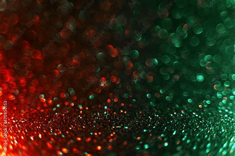 Abstract Christmas Traditional Green And Red Gradient Glitter Background Great Backdrop For Any