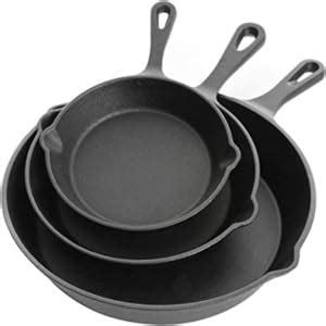 Amazon Jim Beam HEA Set Of 3 Pre Seasoned Cast Iron Skillets With