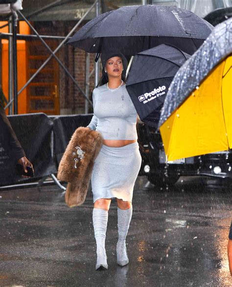 Rihanna Attempts To Hide The Baby Bump In Lingerie
