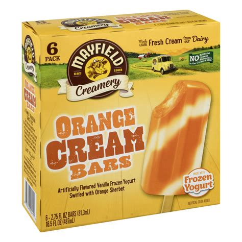 Mayfield Creamery Orange Cream Frozen Yogurt Bars 6 Pack 2 75 Oz Bars