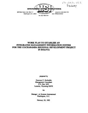 Fillable Online Pdf Usaid Work Plan To Establish An Integrated Usaid