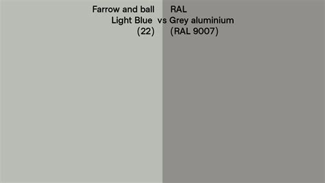 Farrow And Ball Light Blue 22 Vs Ral Grey Aluminium Ral 9007 Side