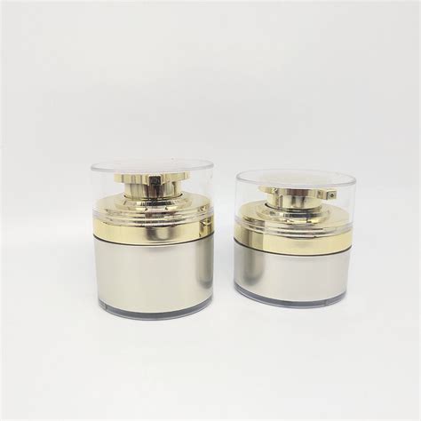 High End 30g 50g Airless Jar For Face Cream Packaging With Gold Pump