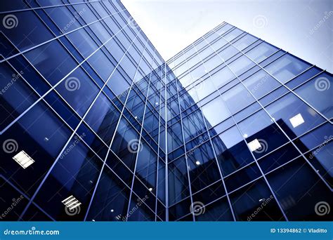 Glass Skyscrapers At Night Stock Photo Image Of Blue 13394862