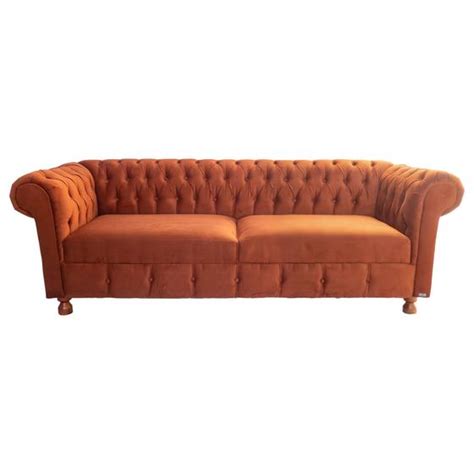 Sofa Chesterfield Luiz XV Terra Cota 1 80 Sala Recepcao Barbearia