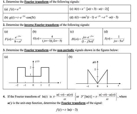 Determine The Fourier Transform Of The Following Chegg