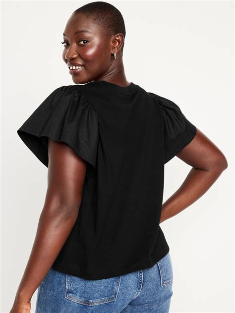 Flutter Sleeve Combination Top Old Navy