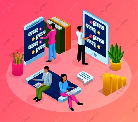 People And Interfaces Isometric Composition With Conceptual Icons Of